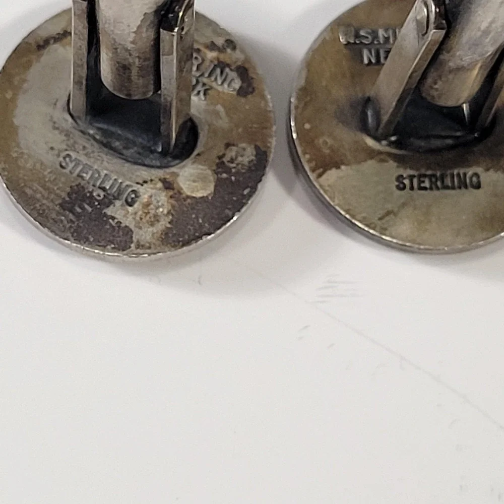 Meyer Inc Sterling Silver Air Force Cufflinks Mens Bullet Back‎ Military 9.4g